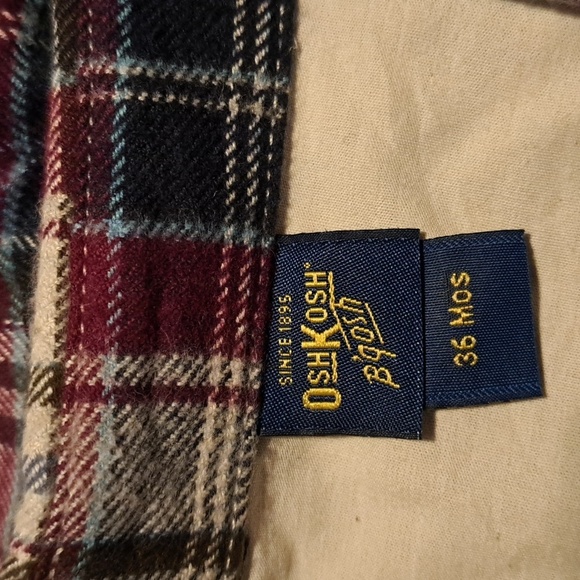 Oshkosh B'Gosh boys 3T flannel long sleeve bodysuit, new without tags - Picture 4 of 5